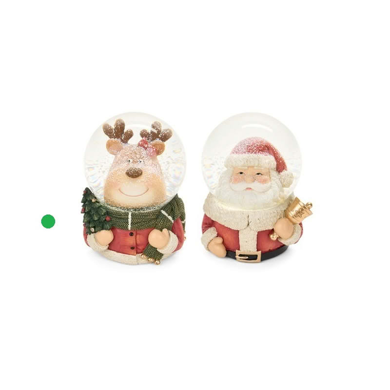 Palla di neve di Natale con renna e carillon, perfetta come regalo di Natale